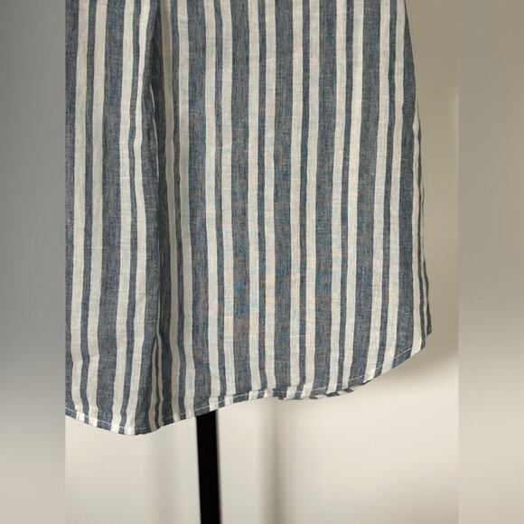 Beach lunch and lounge linen/cotton stripe top, size Large worn once - Picture 6 of 8